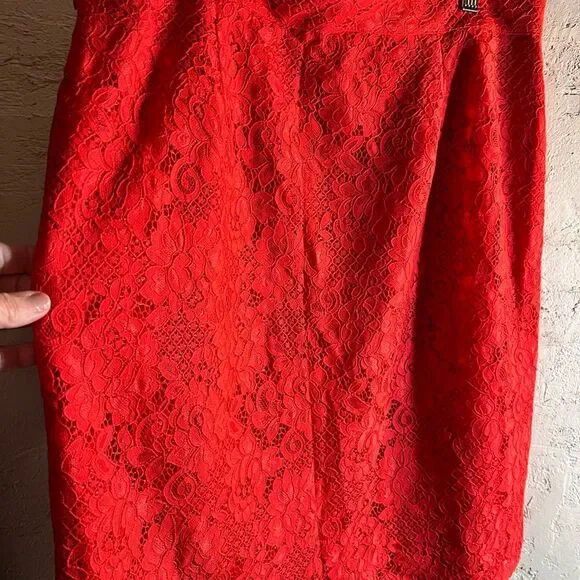 CeCe Red Pencil Midi Skirt for Night Out - Picture 10 of 11